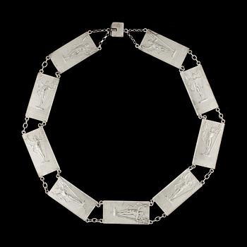 HALSLÄNK, silver, bl a C G Hallberg, Stockholm 1916. Vikt ca 72,3 gram.
