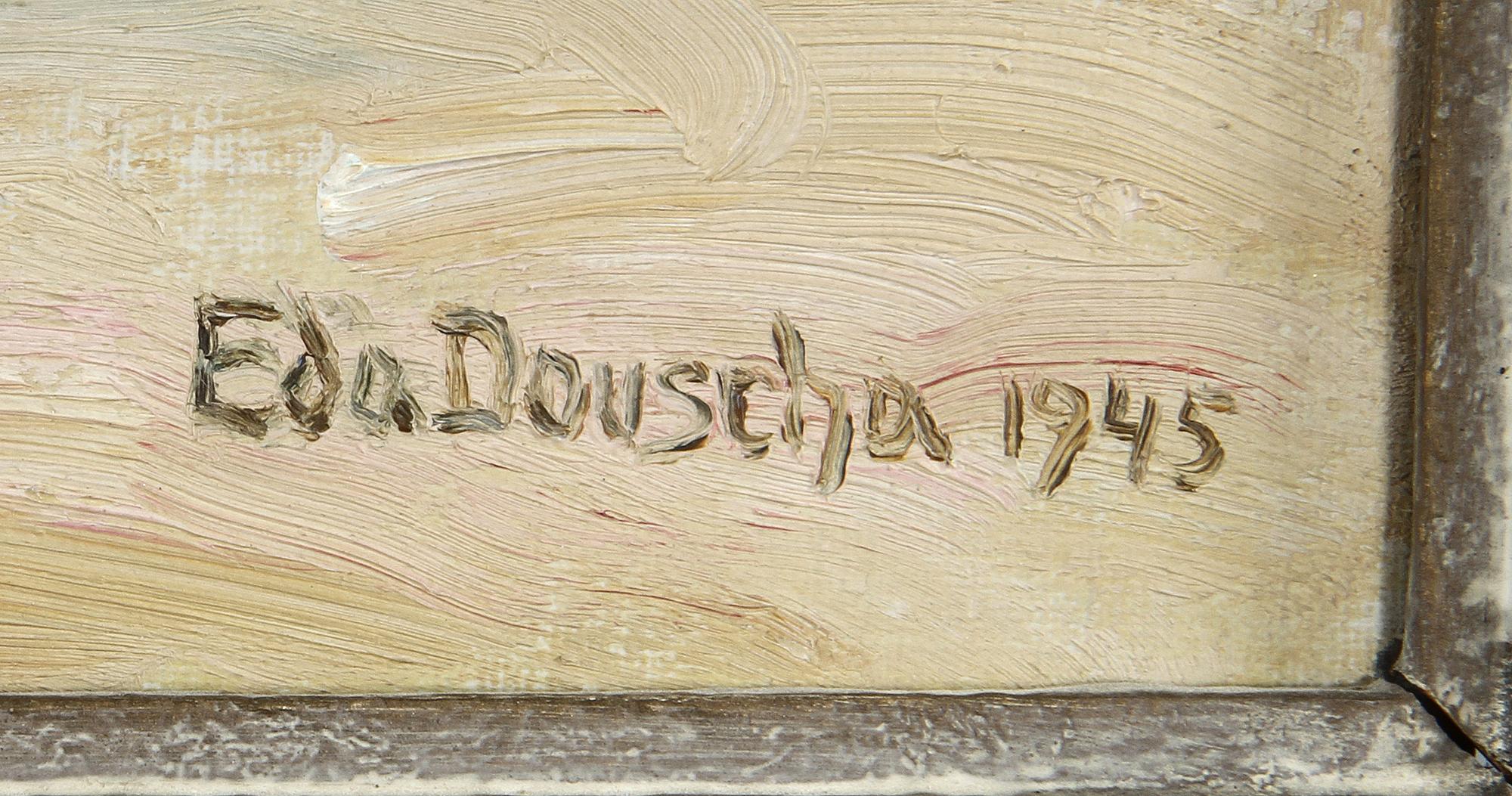 EDA DOUSCHA, olja på duk, sign.