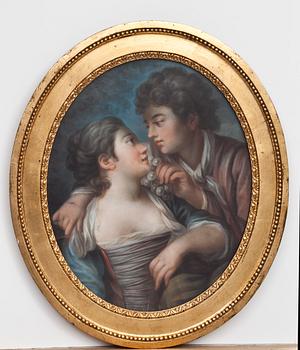 OKÄND KONSTNÄR, pastell. 1800/1900-tal, trol Frankrike. I gustaviansk ram 1700-tal.