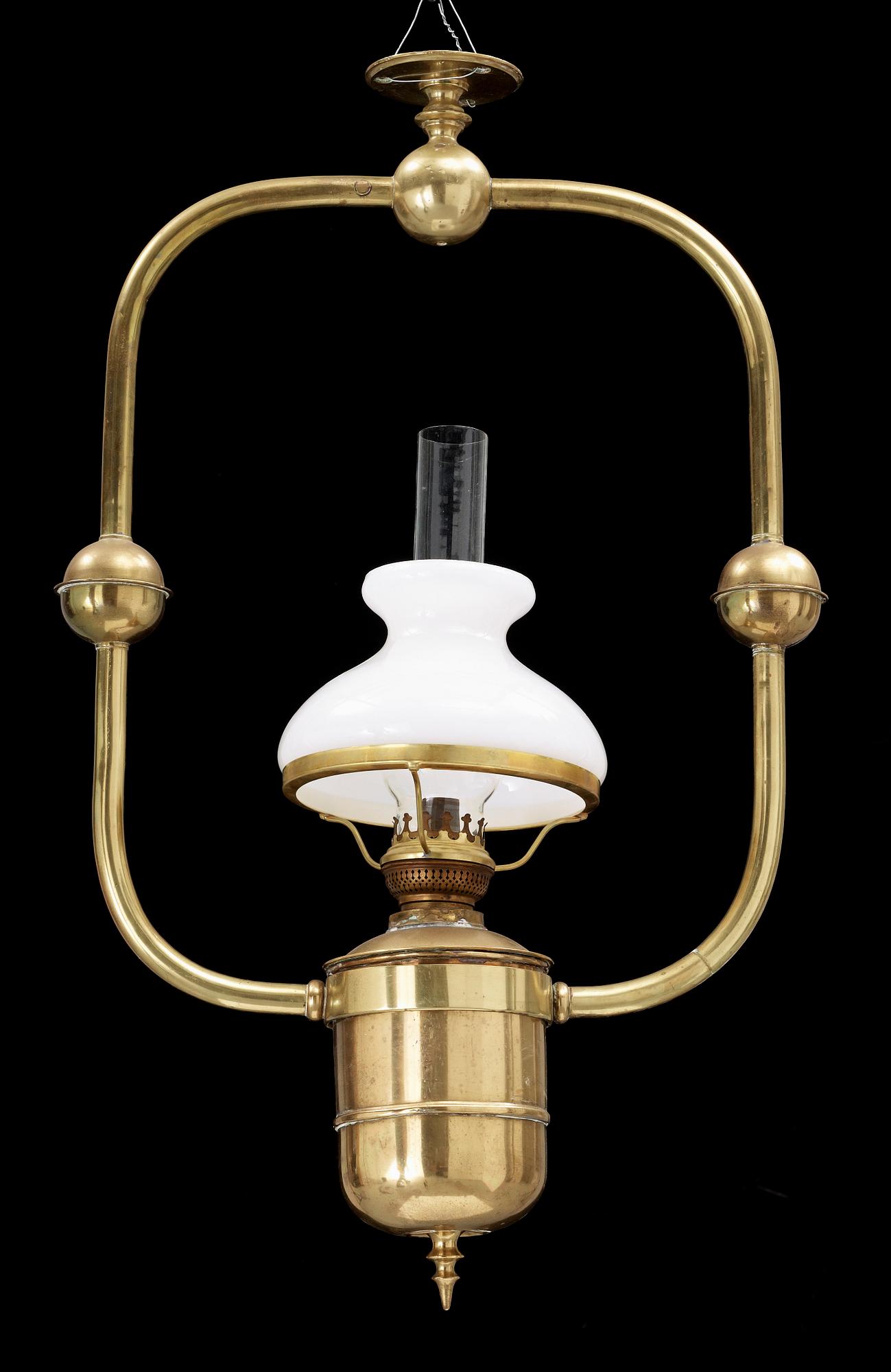 TAKFOTOGENLAMPA, mässing, Kosmos Brenner, 1900-talets början. H 79.