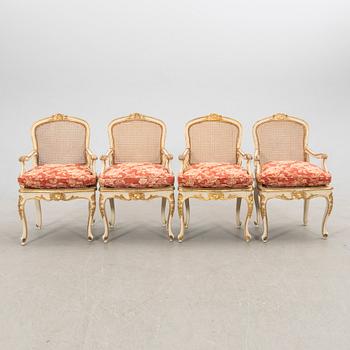 Armchairs, 4 pcs, Rococo style.