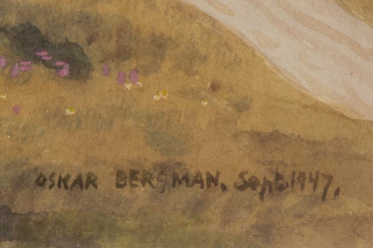 Oskar Bergman, watercolour, signed and dated Sept. 1947.