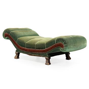 A Swedish Grace velvet upholstered daybed, probably by Otto Schulz, Boet 1920-30's.