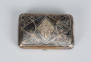 CIGARETTETUI, silver, Moskva, Ryssland,  1895. Vikt ca 100g.