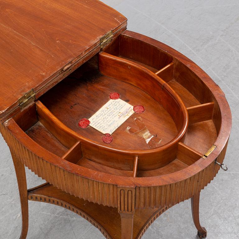 A late Gustavian sewing table by Christian Linning, (Stockholm 1779-1801).