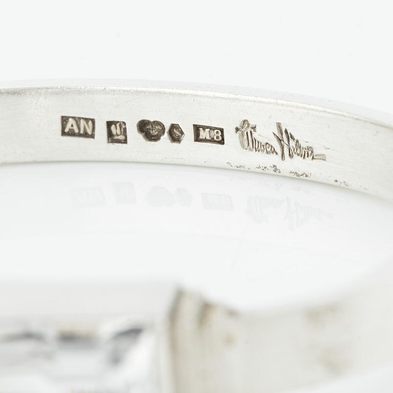 Wiwen Nilsson, a sterling bangle with three step-cut rock crystals, Lund 1938.