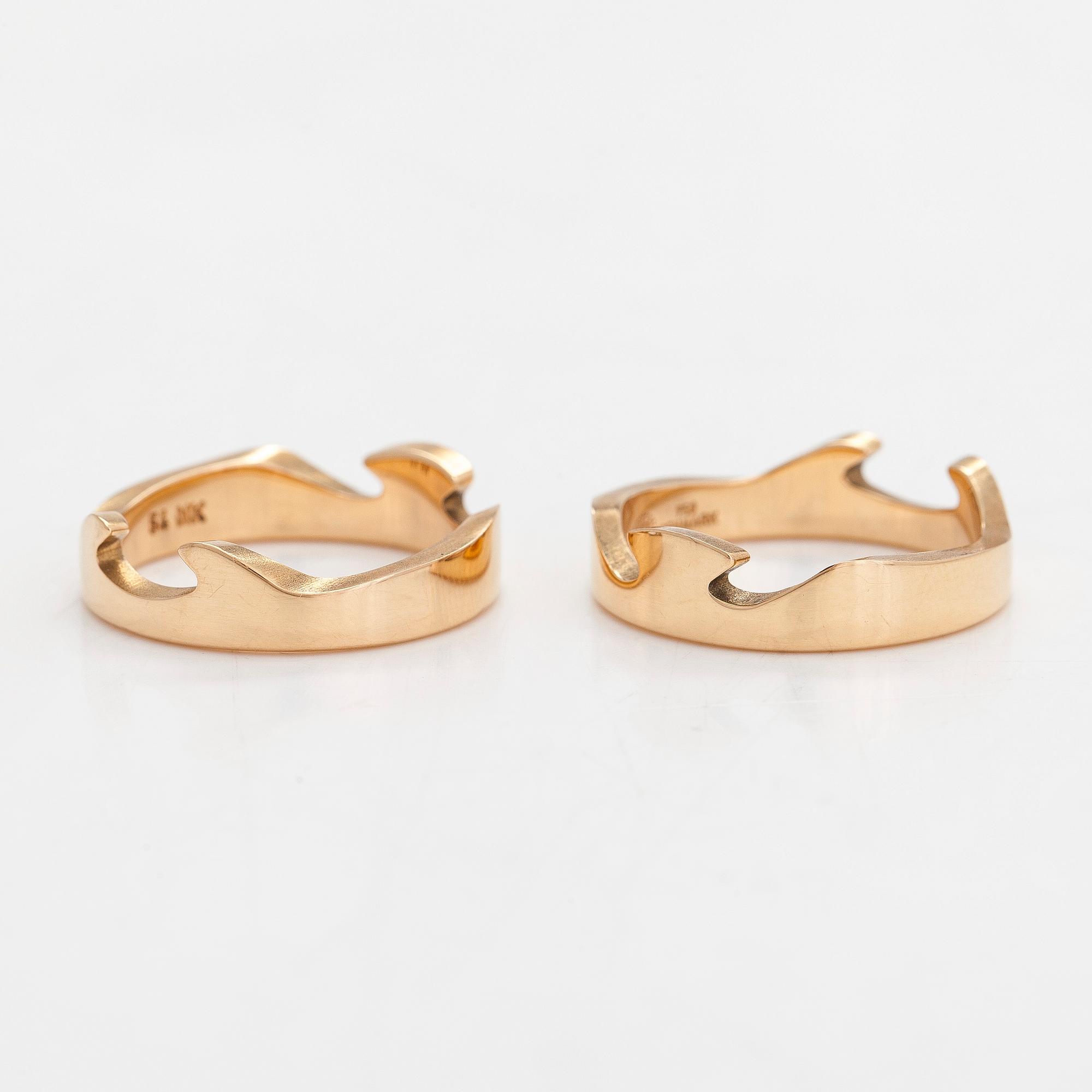 Georg Jensen, ring "Fusion", 2-delar, 18K roséguld.