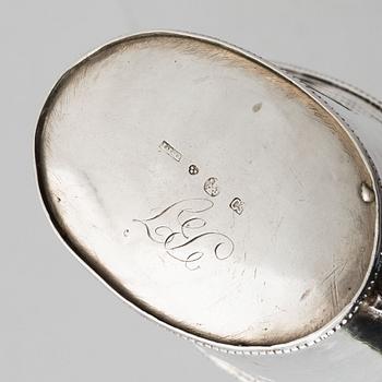 Three early 19th century Empire silver creamers,.