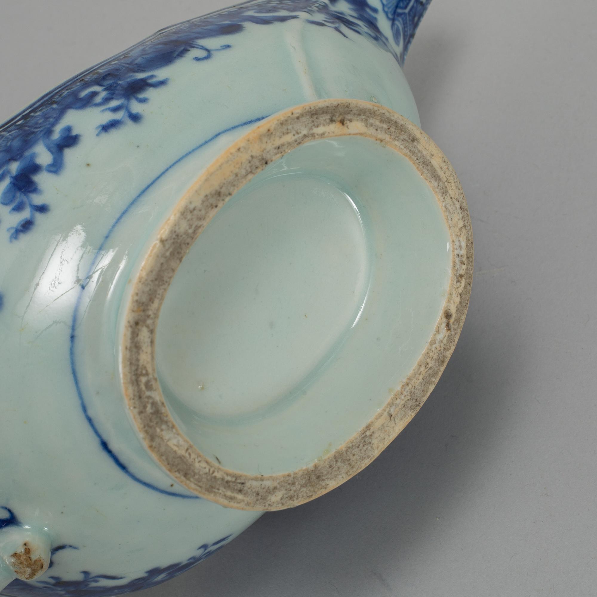 A group of eight blue and white objects, Qing dynasty, 18th-20th century, one presumably Japan.