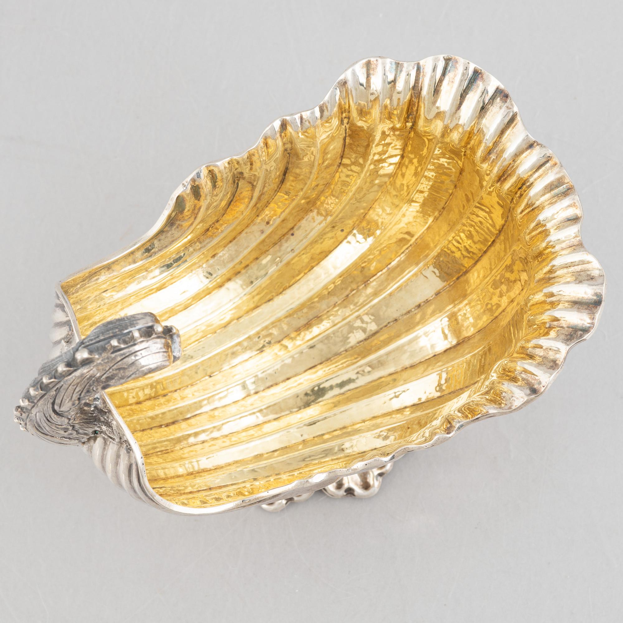 Snäckskål på fot, sterlingsilver, 1900-tal.