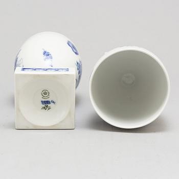 ROYAL COPENHAGEN, a pair of blue and white 'Blå Blomst' porcelain vases.