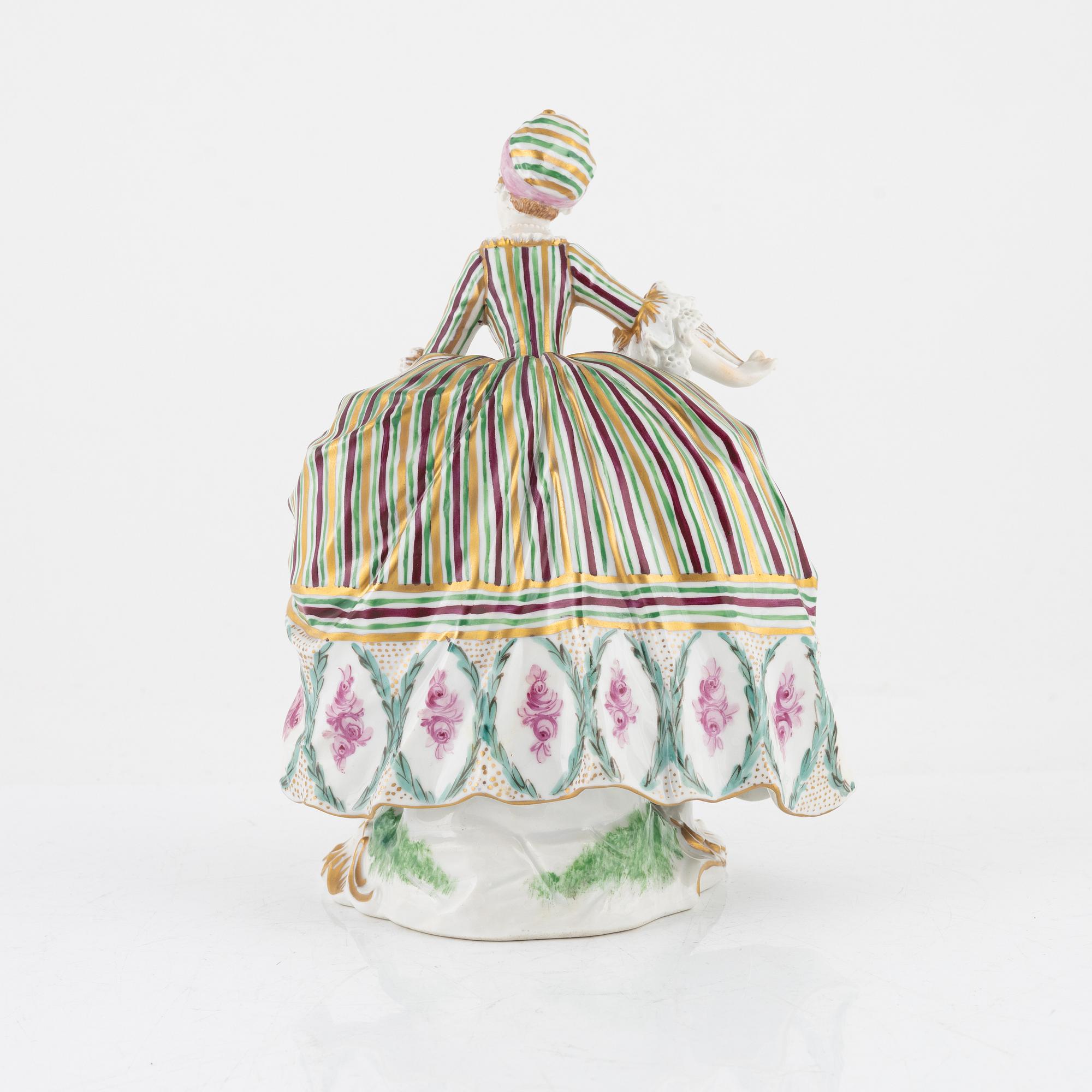 Figurin, porslin och spegelglas, Wien, 1820-7.