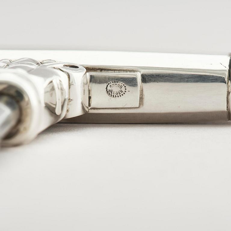 Georg Jensen, a sterling silver corkscrew, model 'Dronning/Acanthus', Copenhagen, Denmark efter 1945.