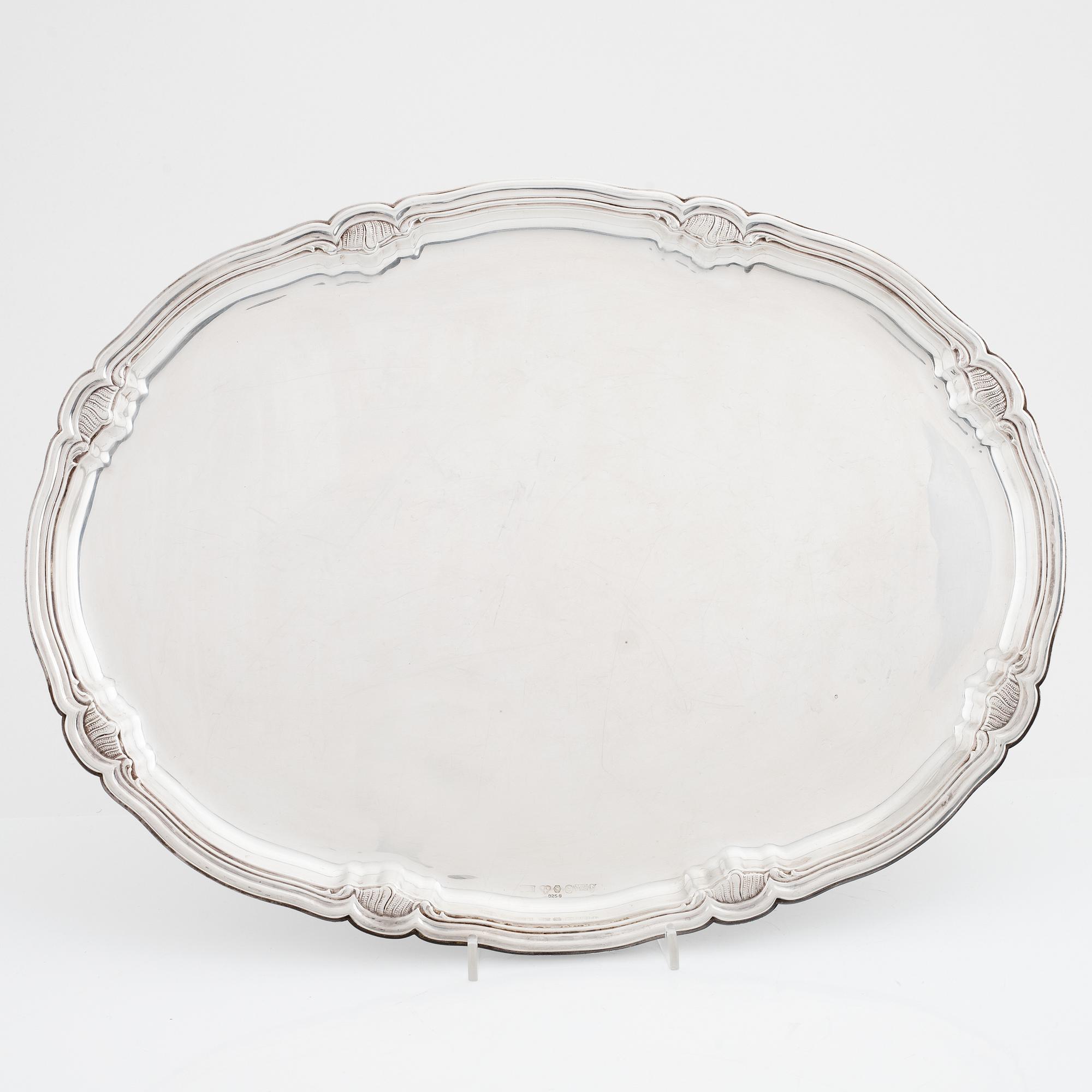 GAB, bricka, sterlingsilver, Stockholm 1938.