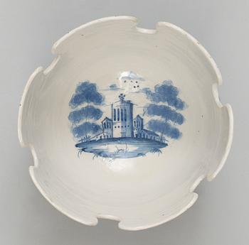 GLASSKÖLJARE, fajans, omärkt, Holland, 1700-tal.