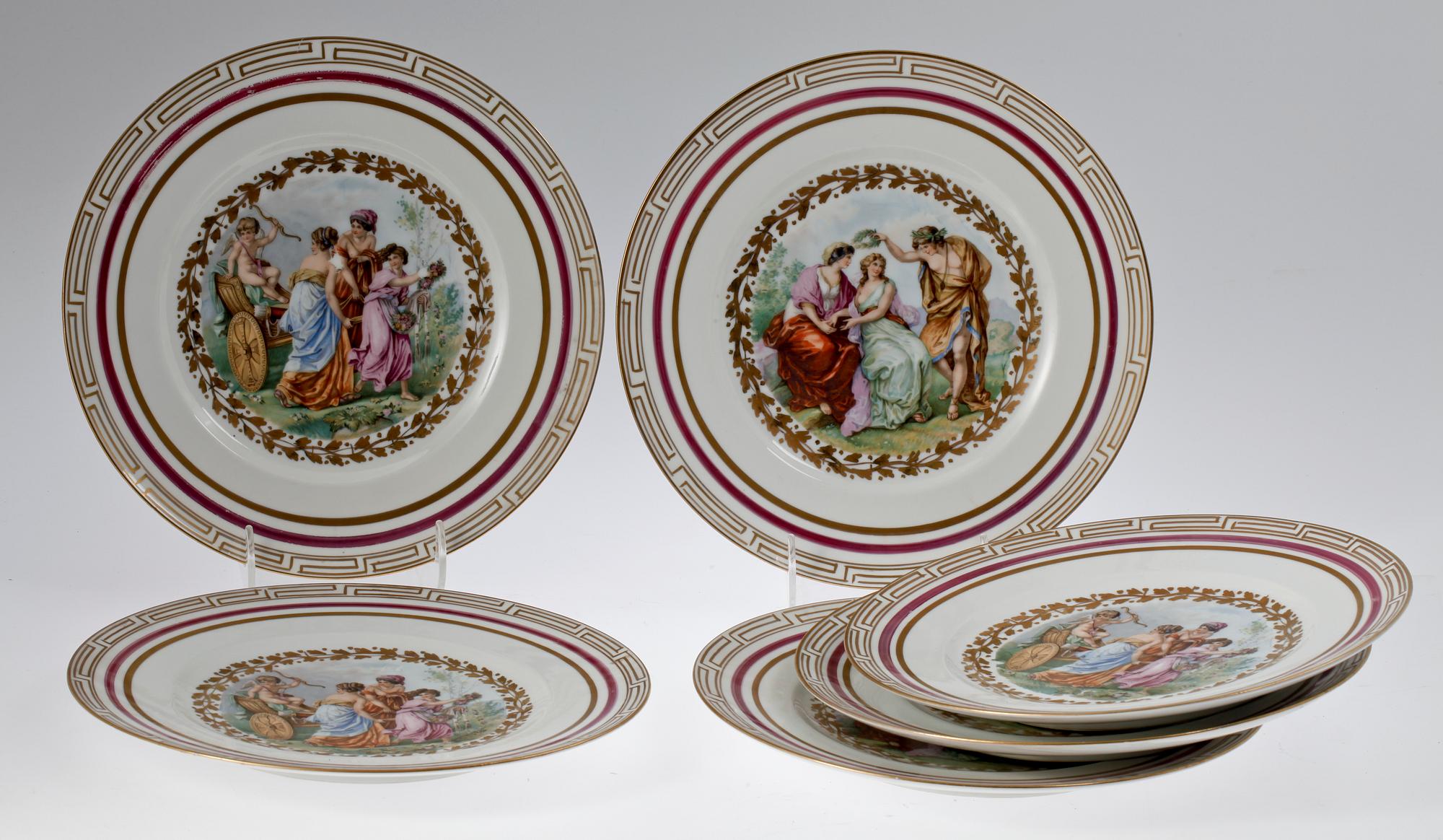 TALLRIKAR, 6 st, porslin, Bing o Gröndahl 1900-tal.