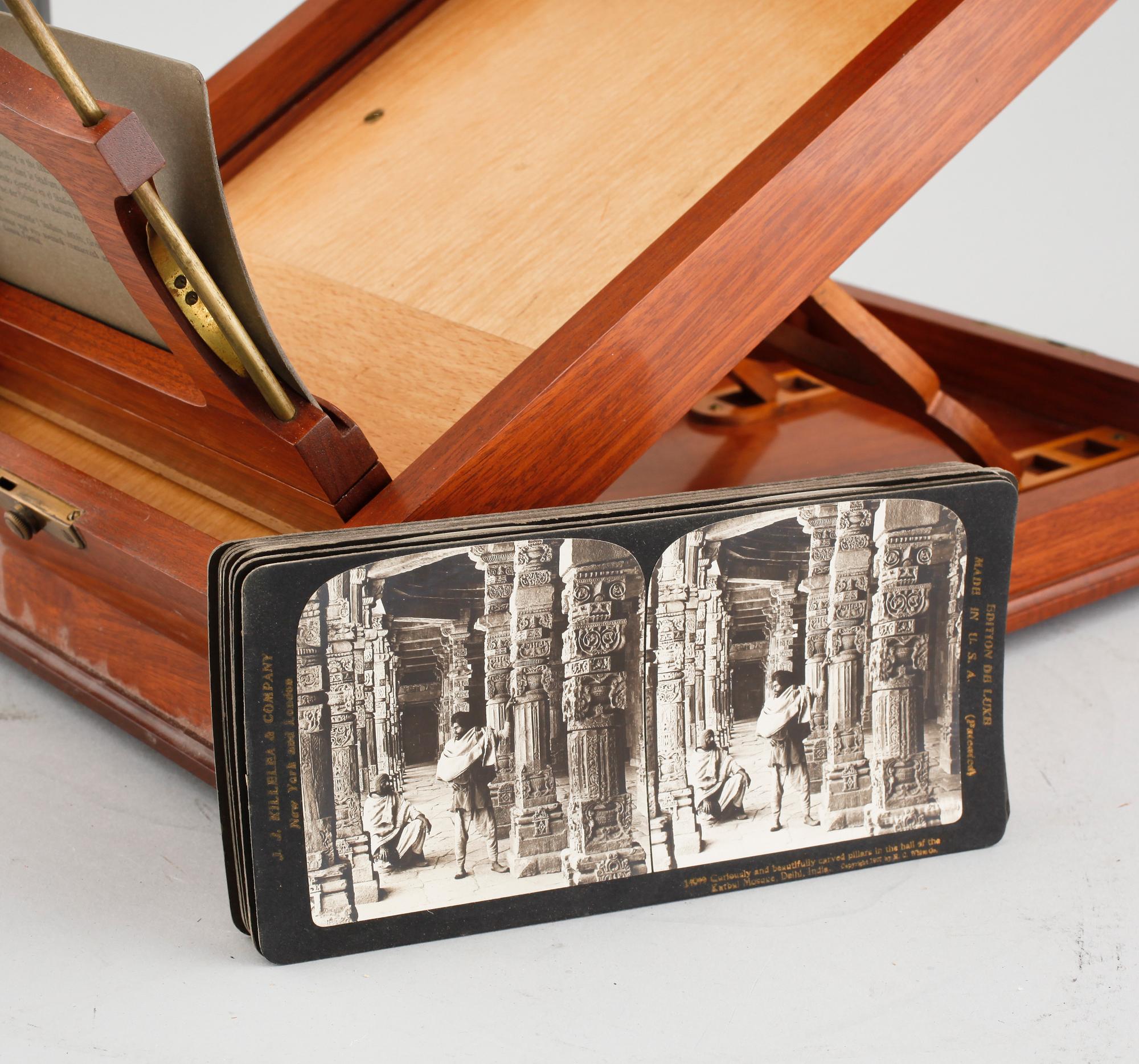 A stereoscope with images, early 20th century.