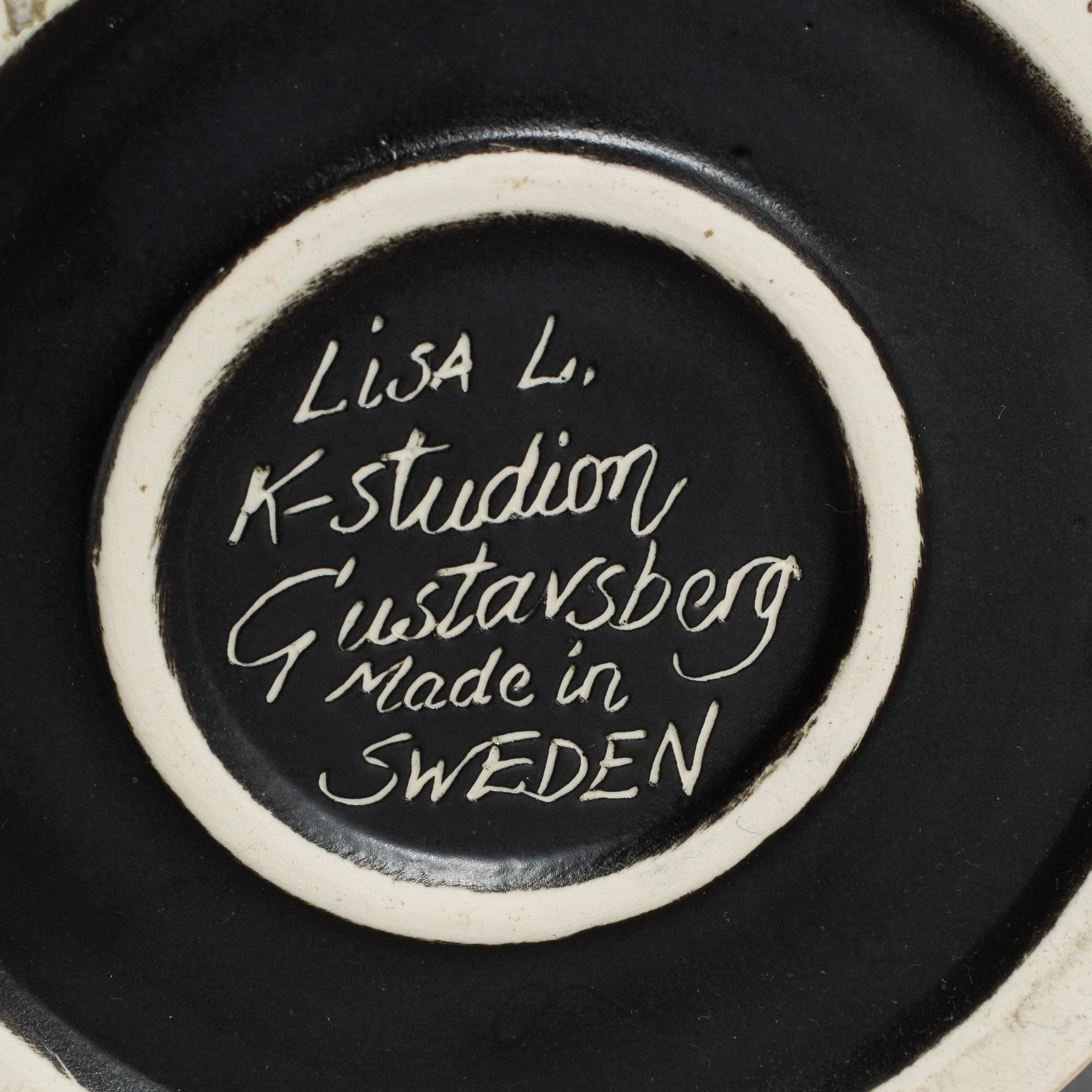 LISA LARSON, vaser, 2 st, stengods, K-Studion, Gustavsberg.