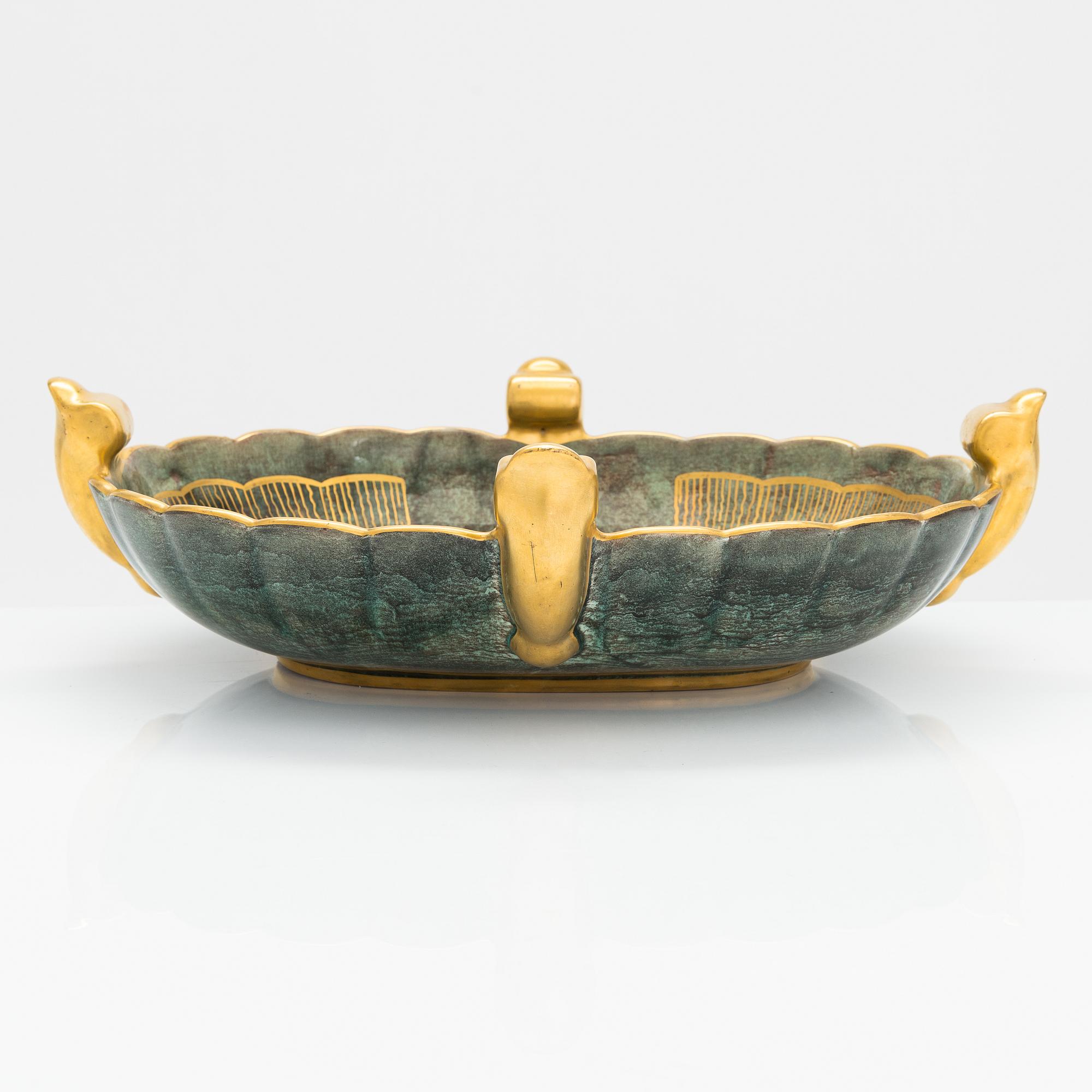 Josef Ekberg, skål, flintgods, Gustavsberg.