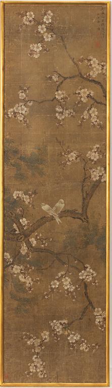 Unidentified artist, Birds in a blooming prunus tree, China, Qing dynasty.