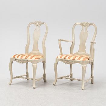A 14 pieces rococo style dining set from Åmells, 20th Century.