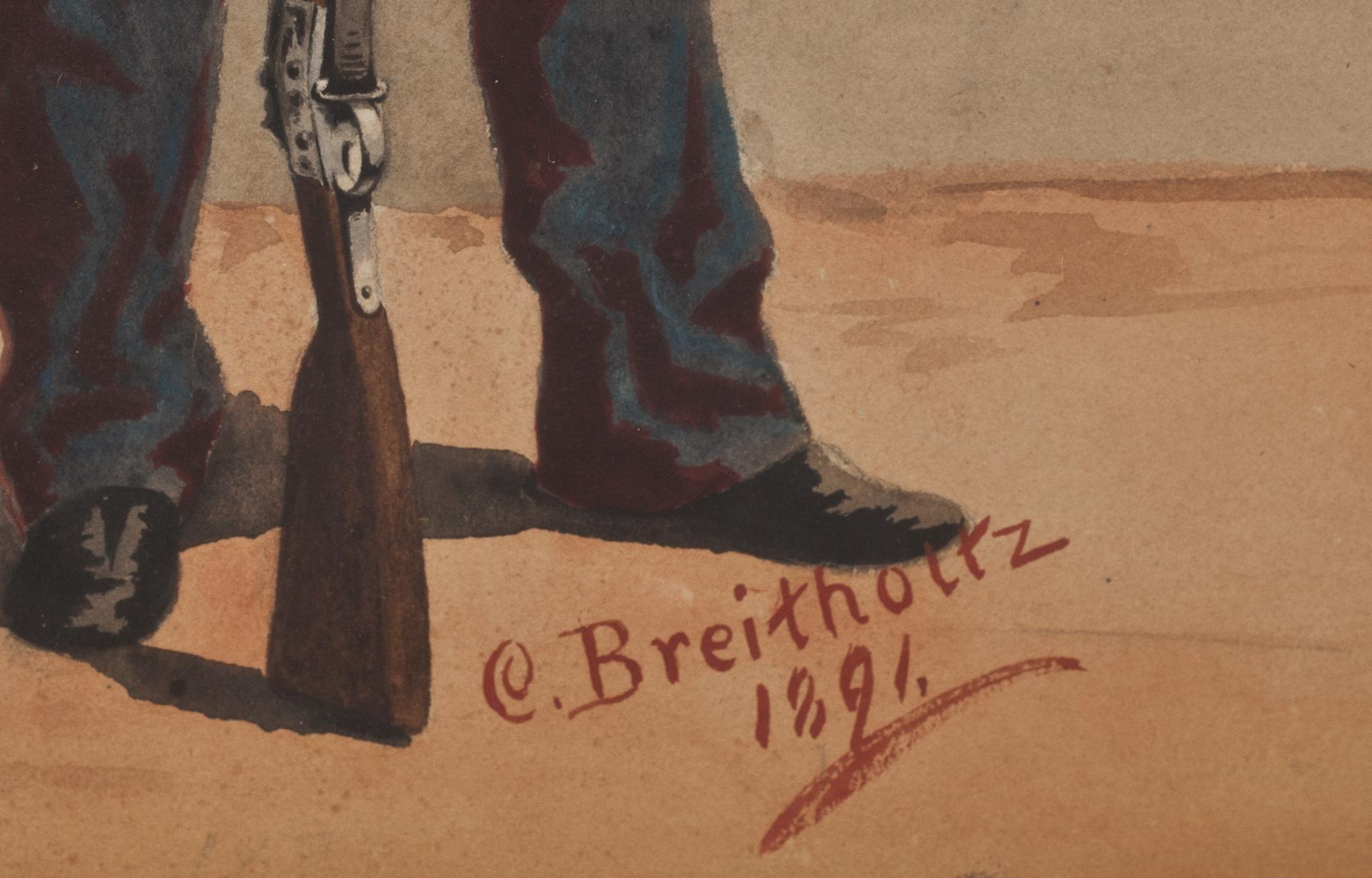 OKÄND KONSTNÄR, 2 st, akvareller, sign C. Breitholtz 1891.