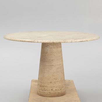 A travertine dining table, late 20th century.