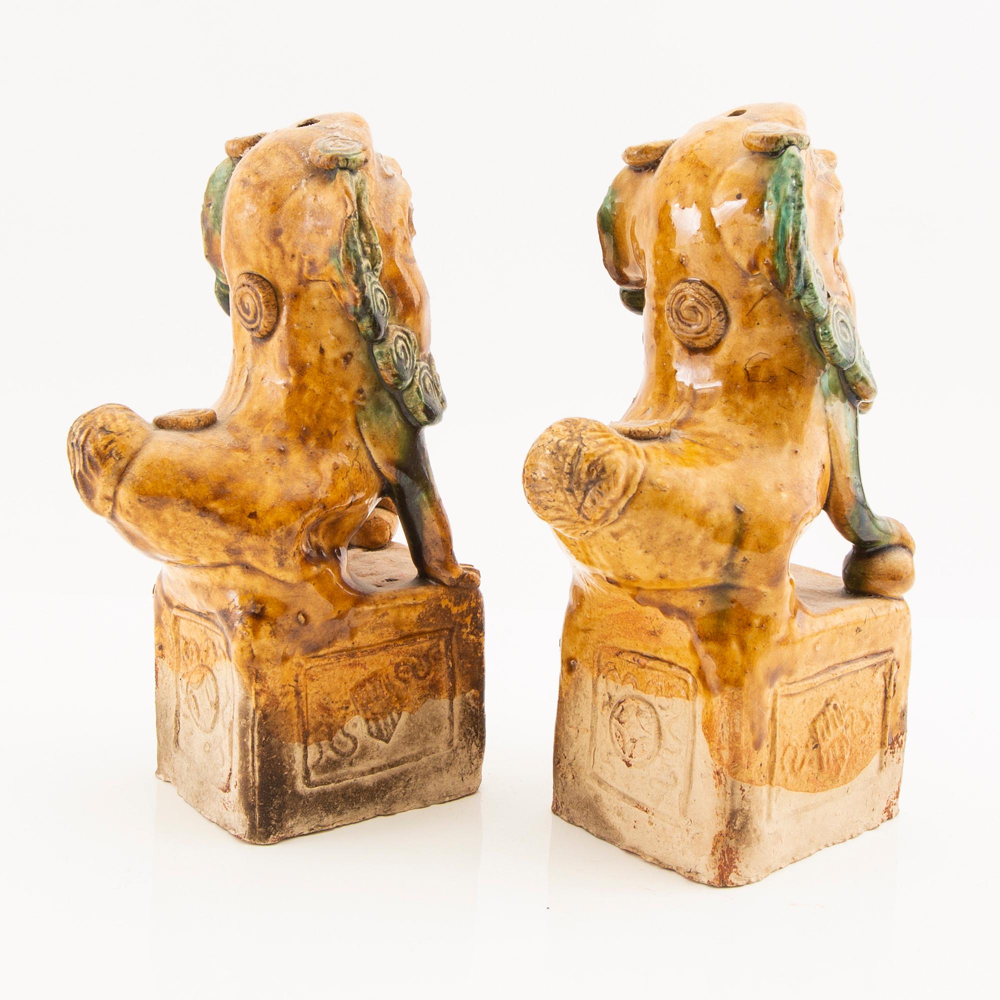 Rökelsehållare, fyra stycken, sen Qingdynasti.