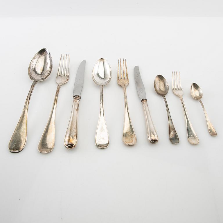 Cutlery approx. 118 dlr "Swedish round" silver, first half of the 20th century.