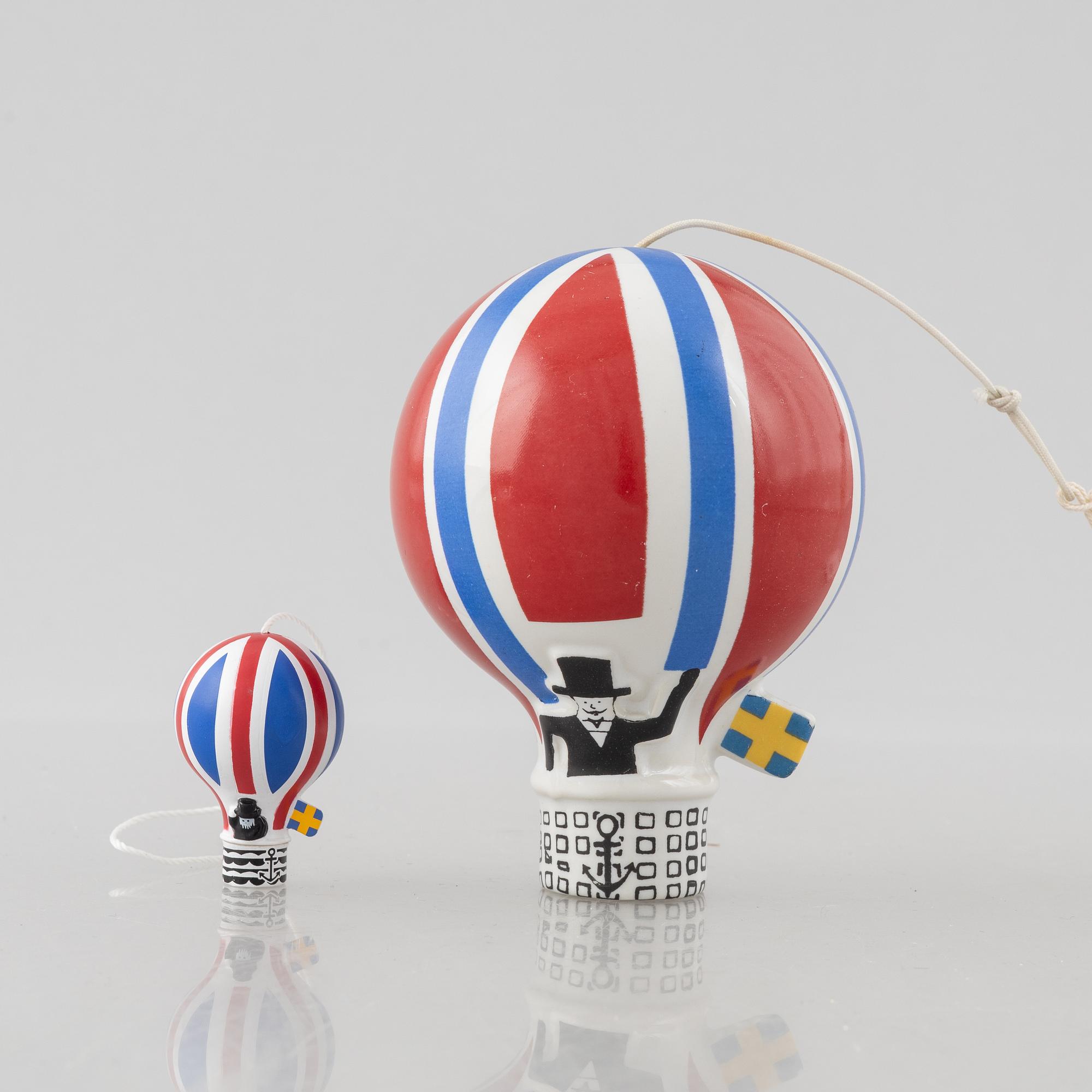 Lisa Larson, a stoneware 'Luftballong' figurine, from the series "Traffic", Gustavsberg 1971-1973.