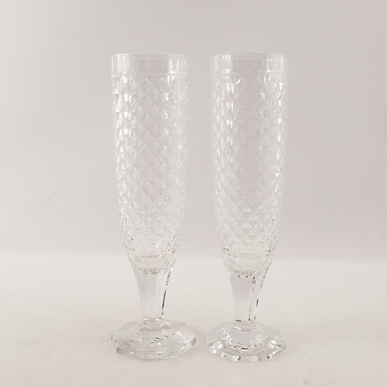 Orrefors, champagne glasses, 8 pcs, 20th century.