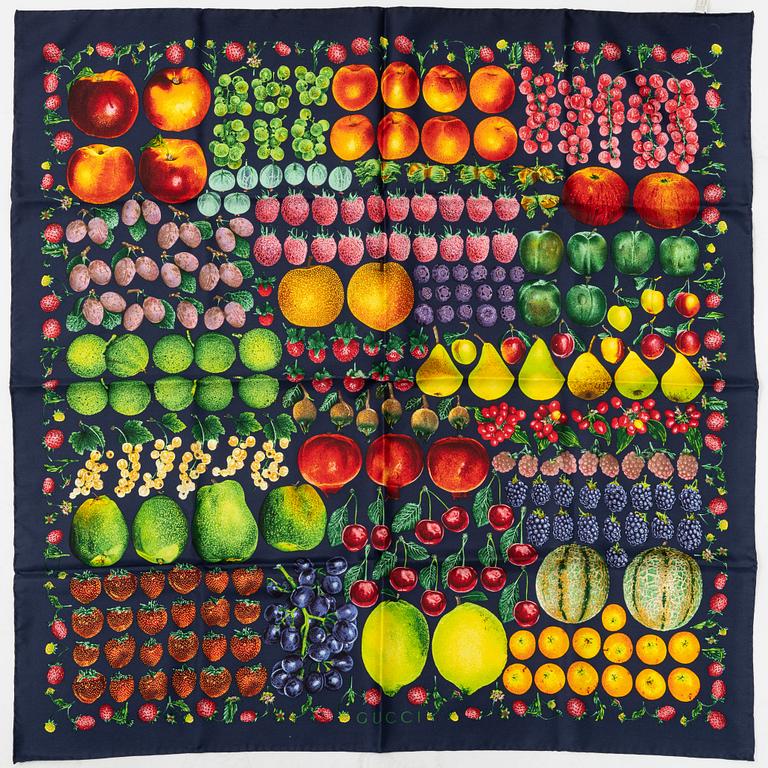 Gucci, a silk scarf.