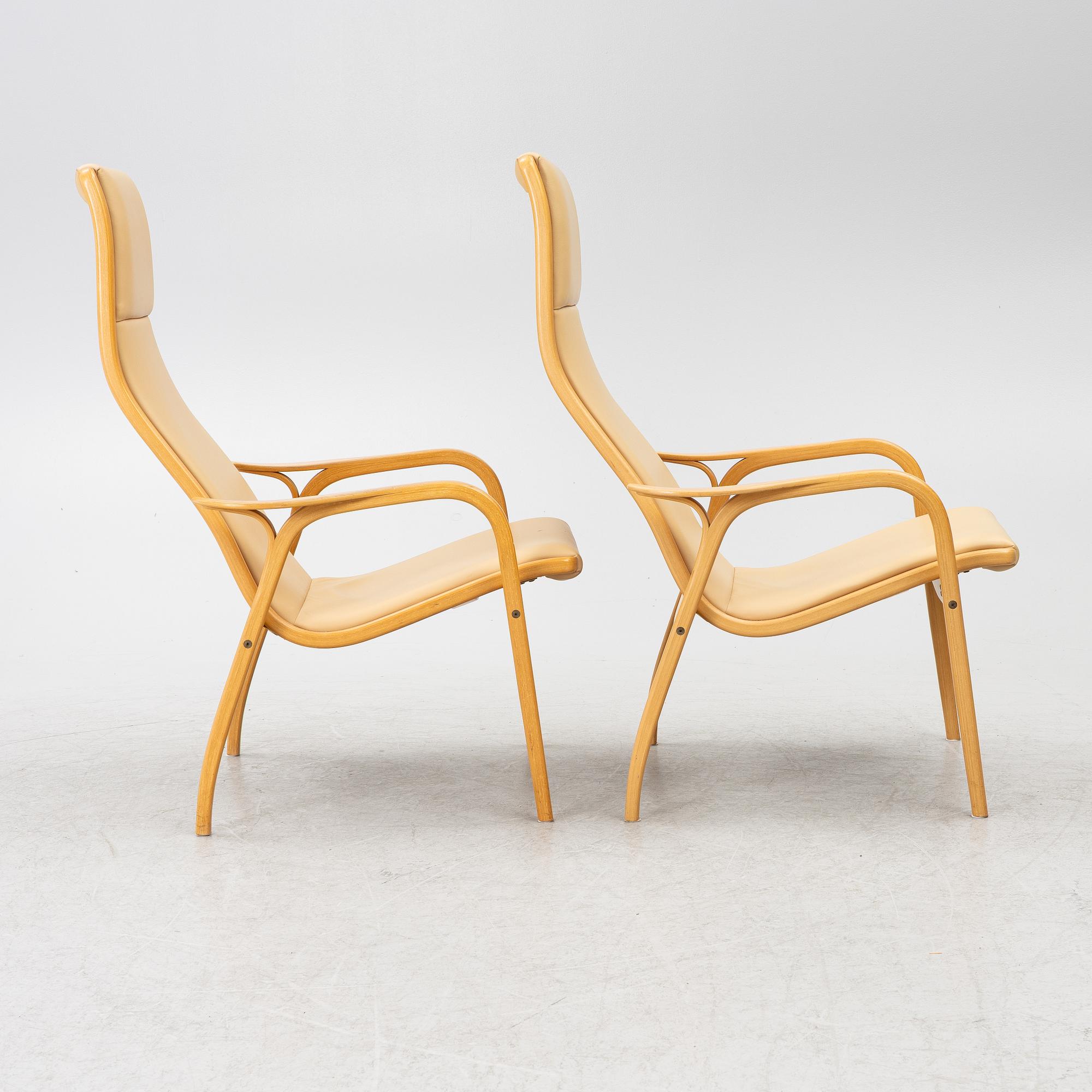 Yngve Ekström, Armchairs, a pair, "Lamino", Swedese, late 20th century.