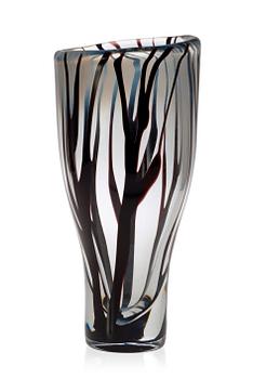 A Vicke Lindstrand glass vase, 'Tree in fog', Kosta 1950's.