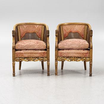 A pair of armchairs, 20th Century.