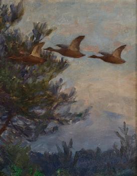 Bruno Liljefors, Spring night with lifting ducks.