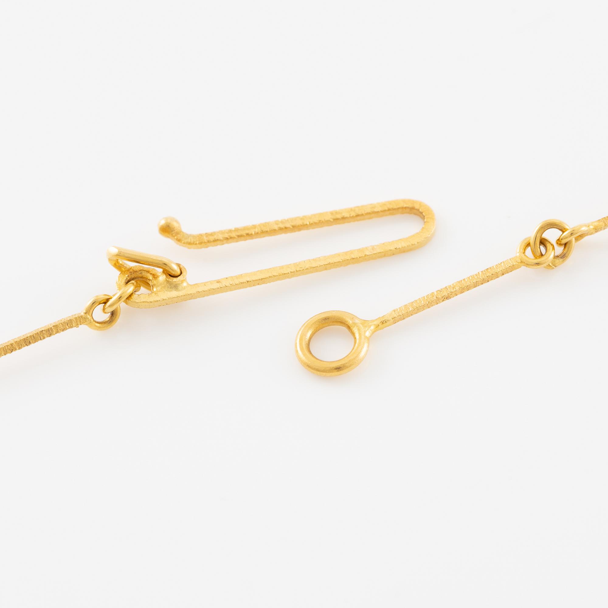 Björn Weckström, necklace 14K gold and platinum, for Lapponia Finland 1988.