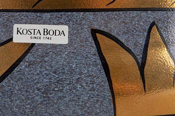 AN ULRICA HYDMAN-VALLIEN VASE AND BOWL, glass, signed Kosta Boda artist collection.