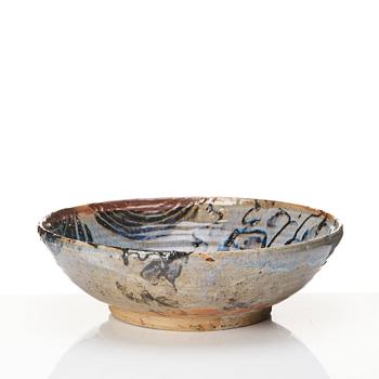 Anne Kjaersgaard, a large stoneware dish, Neuvy-Deux-Clochers, France.