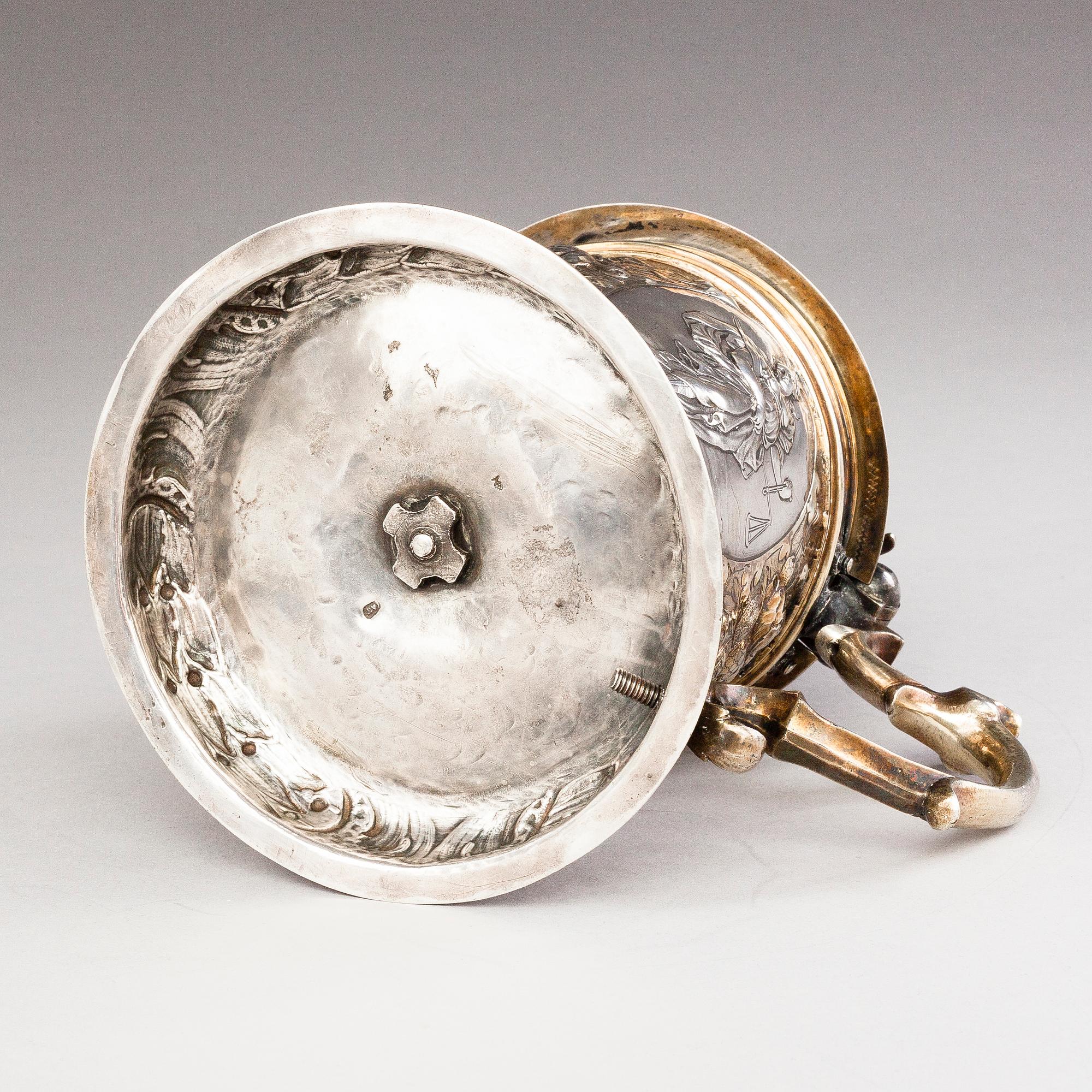 ADOLF GAAP, A parcel-gilt silver tankard, Augsburg, Germany 1690-1695.