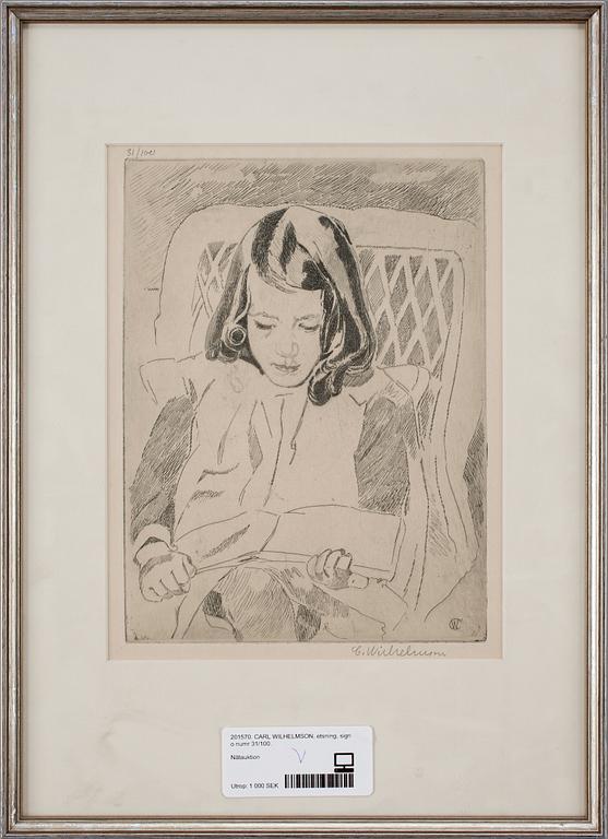 CARL WILHELMSON, etsning, sign o numr 31/100.