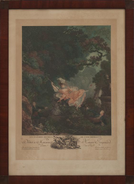 GRAVYR efter Jean Honoré Fragonard, 1800/1900-tal.