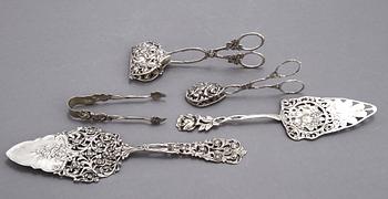 PARTI BESTICK, 34 delar, silver, mestadels  GEWE, 1900-talets mitt. Tot ca 680 gr.