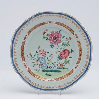 Tallrikar, 5 st, porslin, Kina, Qianlong (1736-95).