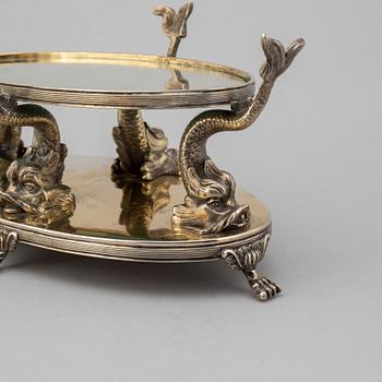 BORDSPLATEAU, nysilver, AG Dufva, Stockholm, omkring 1900.