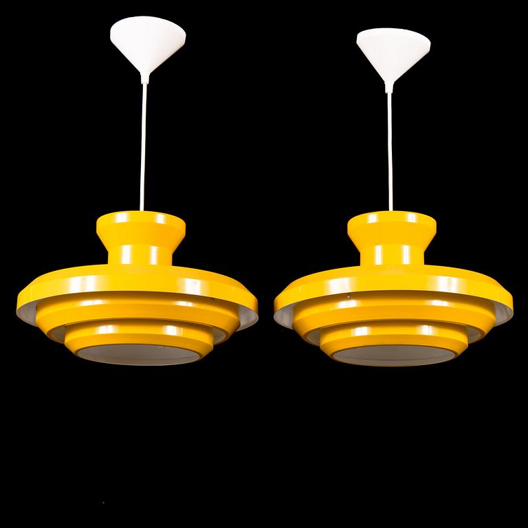 A pair of  1970s model 27194 ceiling lamps from Valinte.