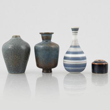 Gunnar Nylund, five stoneware vases and Carl-Harry Stålhane, five stoneware vases, Rörstrand.