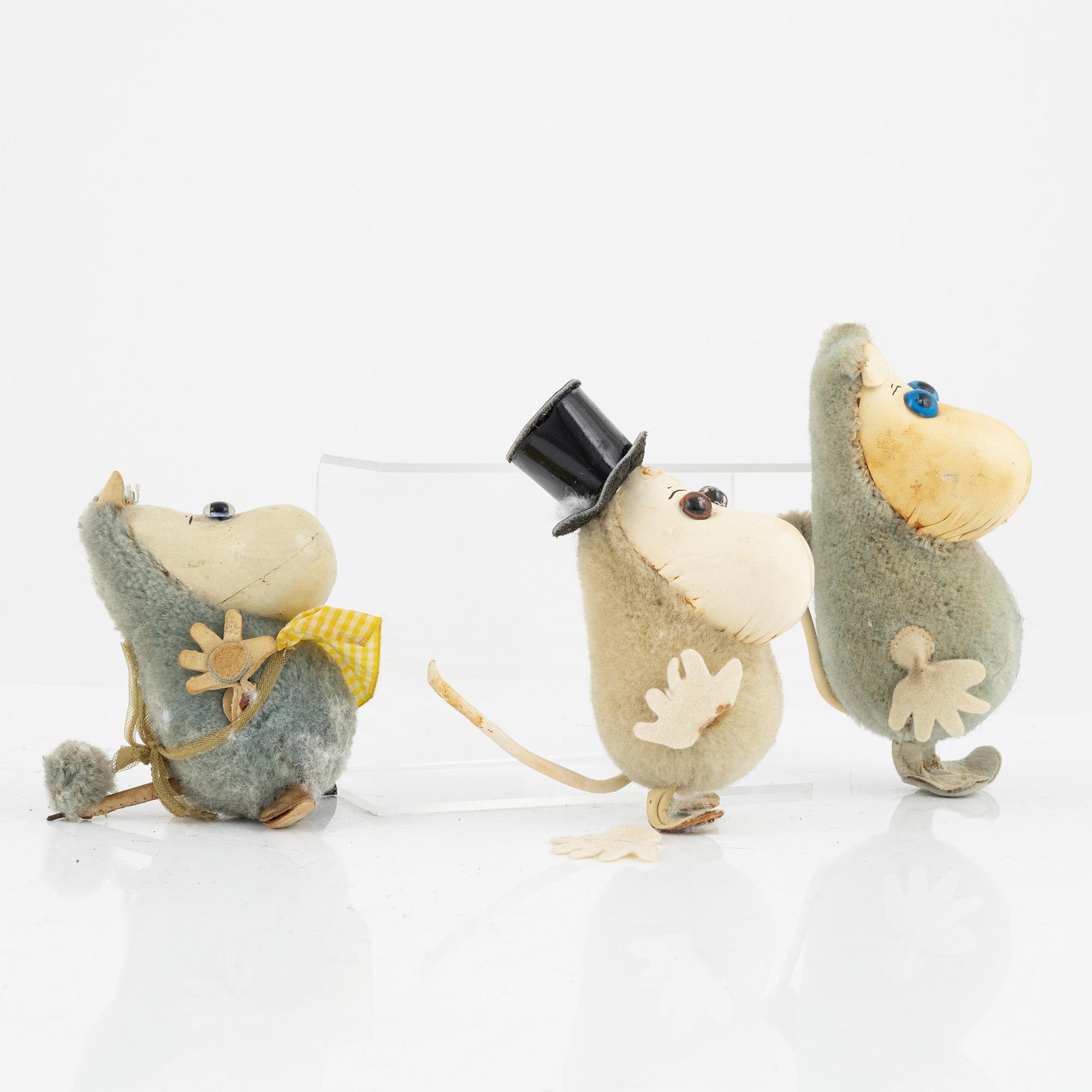 Three moomin characters, Finland, 1950's/60's.
