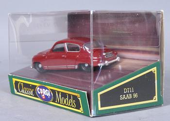 LEKSAKSBIL, Corgi Toys, SAAB 96. Sign av rallyföraren Erik Carlsson" Carlsson på taket", 1996.