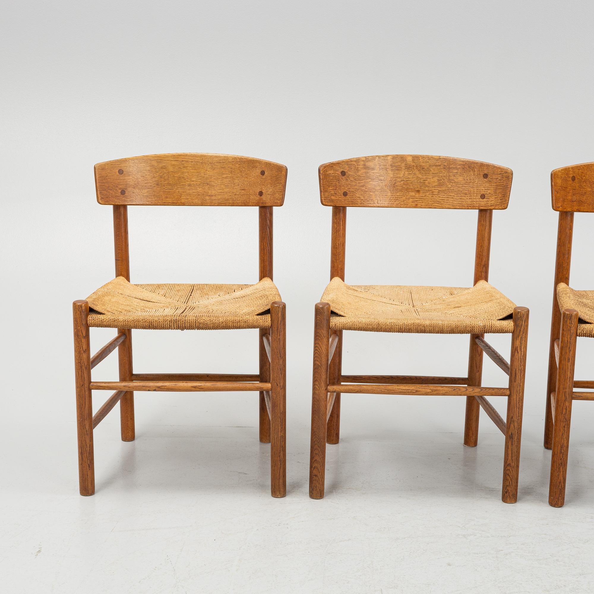 Børge Mogensen, stolar, 4 st, modell ”J39 ”, Danmark, 1900-talets andra hälft.